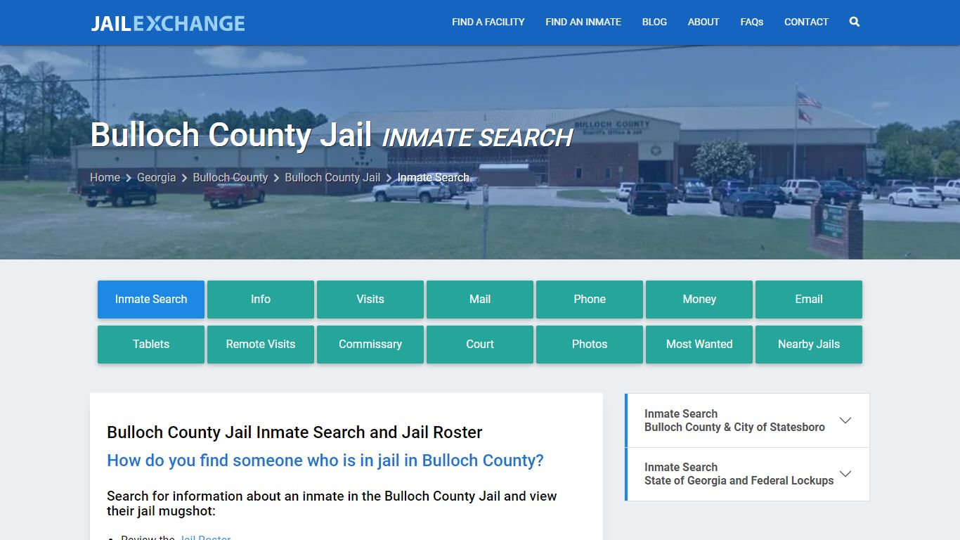Inmate Search: Roster & Mugshots - Bulloch County Jail, GA - Jail Exchange
